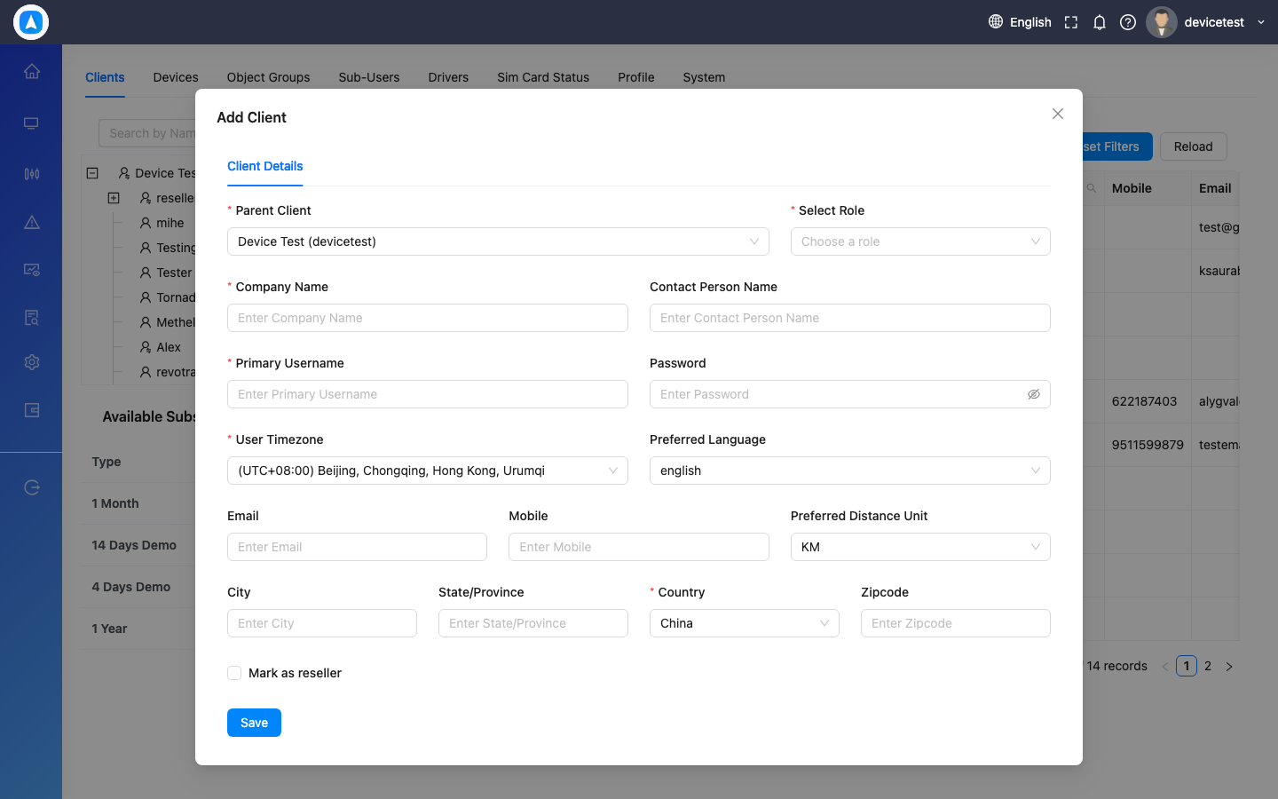 Add Client