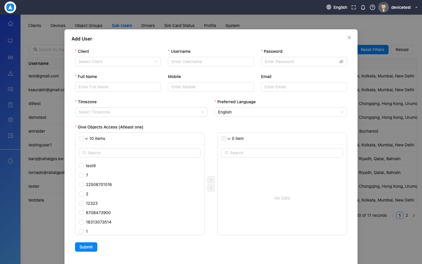 Add User Form