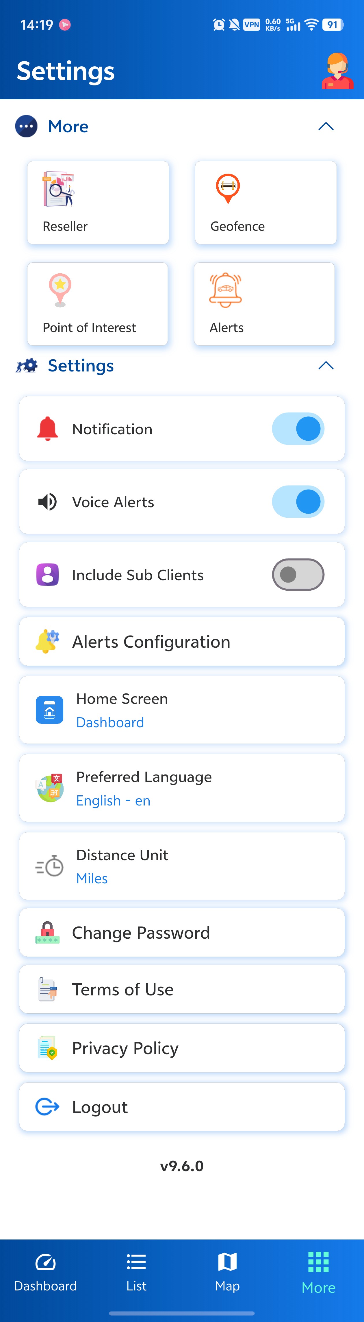 Mobile More Menu